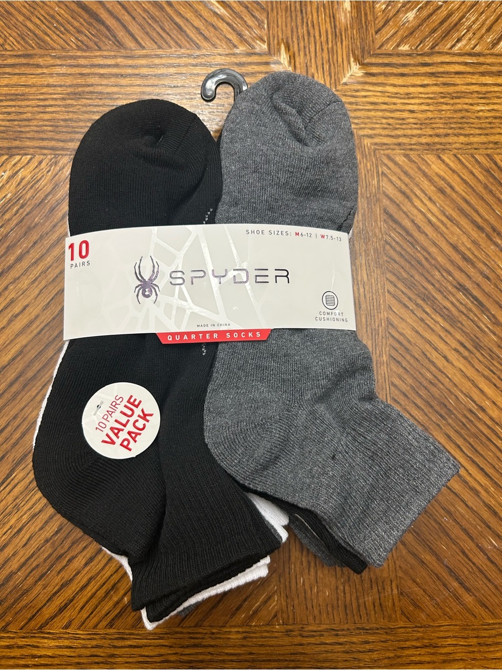Spyder Men’s cushioned Quarter Socks 10 pack
